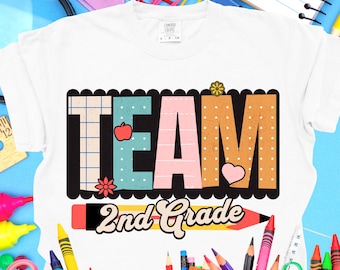 Team 2nd Grade Teacher Shirt | Elementary School Tee