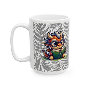 Cute Kawaii Dragon Reading Book Coffee Mug Bookish Gifts Booktok ...