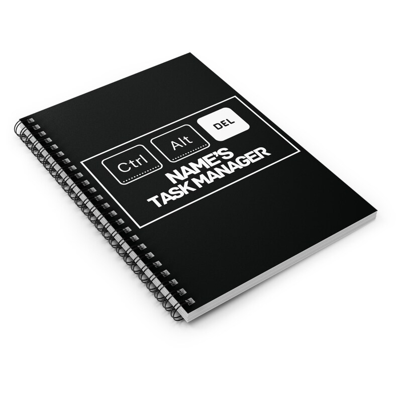 Personalized Notebook - CTRL ALT DEL Task Manager - Customizable Cover ...