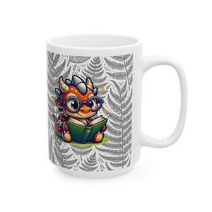 Cute Kawaii Dragon Reading Book Coffee Mug Bookish Gifts Booktok ...