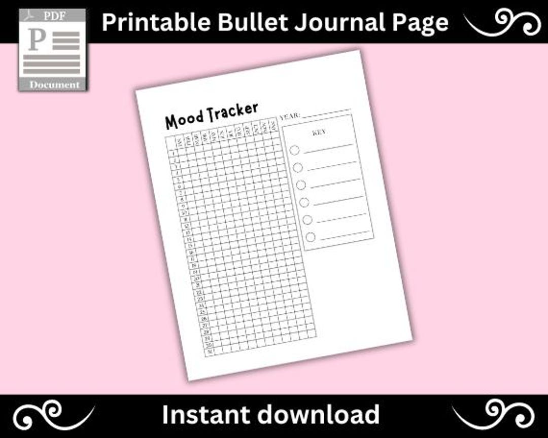 Mood Tracker - Bullet Journal - Printable PDF - Etsy