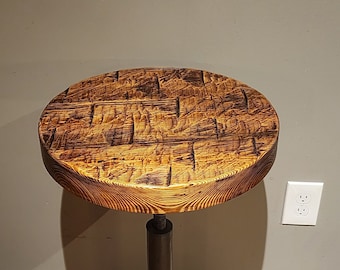 Rustic Side Table Hand Hewn