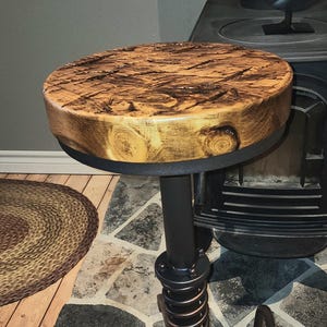 Rustic Bar Stool Hand Hewn