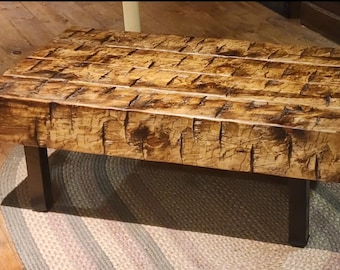 Rustic Coffee Table Hand Hewn