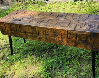 Rustic Bench Hand Hewn