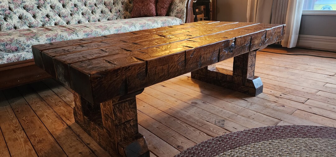 Rustic Farmhouse Coffee Table Hand Hewn With. Broad Axe - Etsy