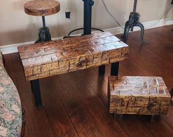 Rustic Bench Hand Hewn