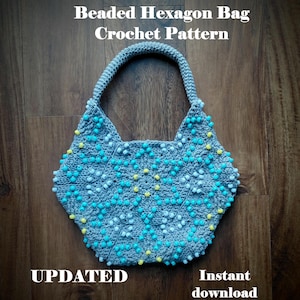 Häkelanleitung: Perlenbesetzte Hexagontasche mit Perlen und Perlen nach und nach (PDF-Häkelanleitung) - AKTUALISIERT
