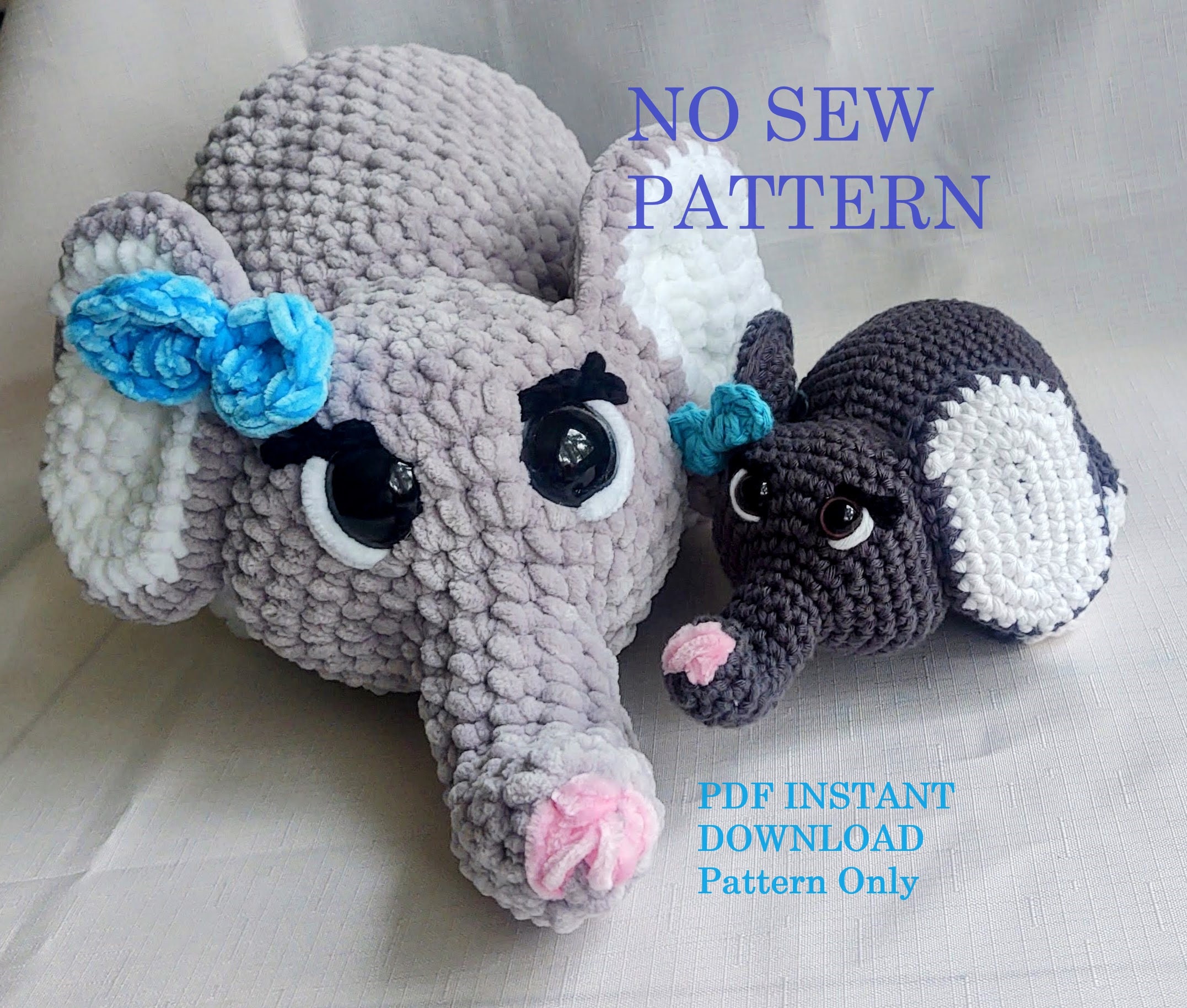 NO SEW Crochet Pattern Eleanor the Elephant Amigurumi - Etsy