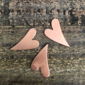 1 Piece - FANCY HEART Copper Stamping Blank - (27MM x 17MM) New!