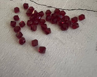Swarovski Crystal Austrian 5mm Siam Bicone Faceted Beads - 36 Pieces