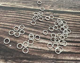 NEW Sterling Silver 6mm Bright Closed Jump Rings 20 Gauge - Quantity: 50 Pieces