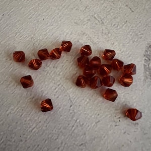 Swarovski Crystal Austrian 5mm Red Magma Bicone Faceted Beads - 21 Pieces