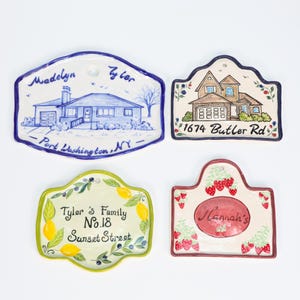 Custom House Name Ceramic Plaque Personalized House sign Handpainted Home Portrait Farmhouse Plaque Memorial Outdoor House Name Plaque gift