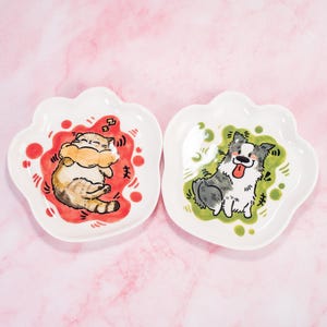 Porta joyas Pawfect Companions / Platos de cerámica para anillos de mascotas hechos a mano con forma de pata / Regalo divertido para perros y gatos / Regalo para amantes de las mascotas