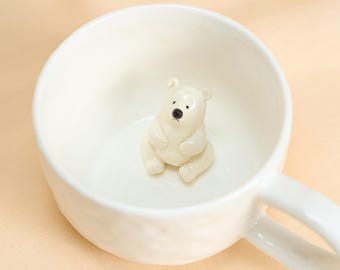 クリエイティブなクマのセラミックマグカップ、かわいい3D漫画動物ティーカップミルクタンブラー、手作りのユニークな家庭用ドリンクウェアギフト、洗える陶器コーヒー再利用マグ