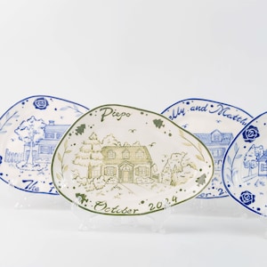 Aangepast huis portret keramische plaat gepersonaliseerd eerste huis cadeau nieuw huis handgeschilderd van jouw foto gedenkteken uniek wieden aandenken Y2K