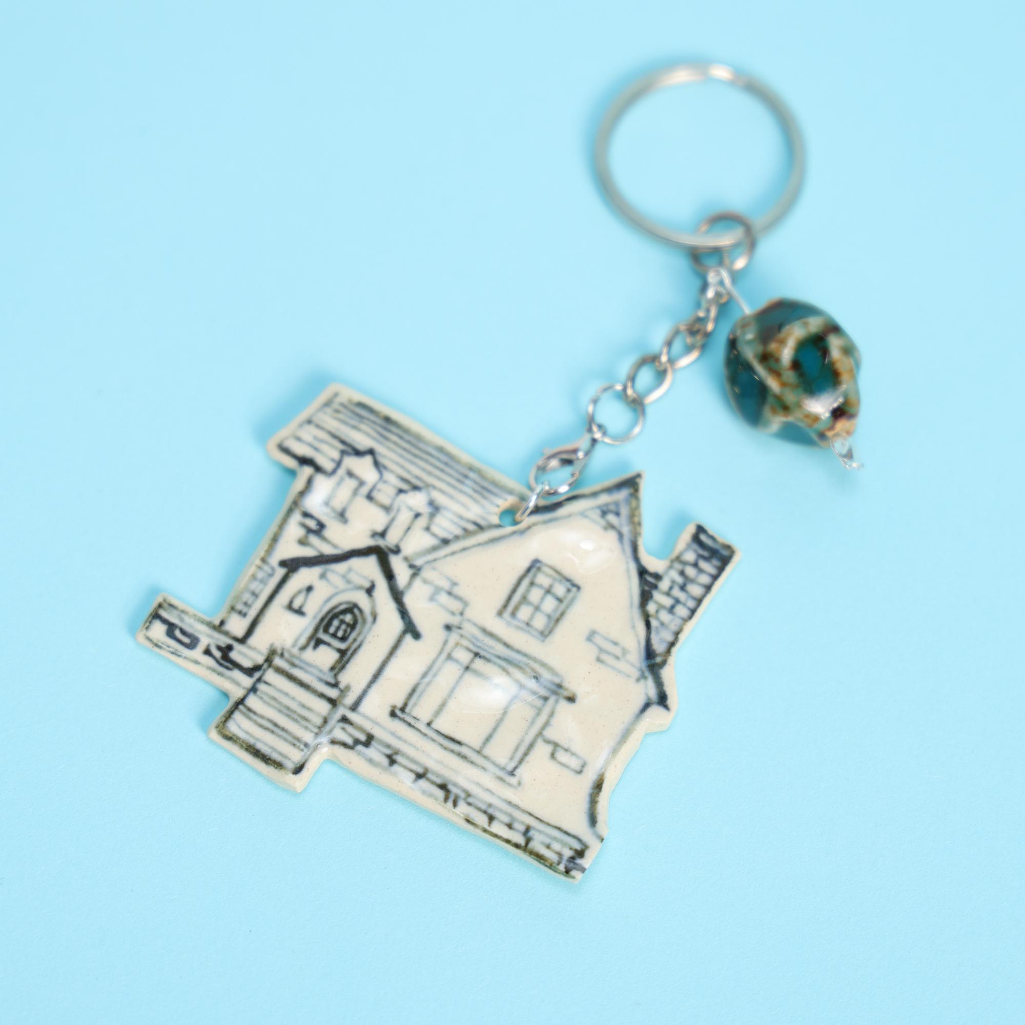 Custom House Keychain Personalized Handmade Ceramic Home Charm My First ...