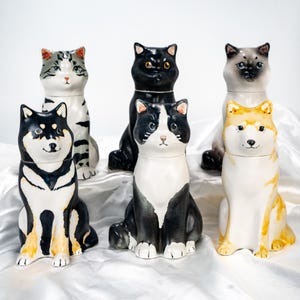 Personalized Pet Urn Special Memory Cat Urn Handmade Dog Urn Made to Order Custom Pet Portrait Storage Canister Pet Loss Gift with Name