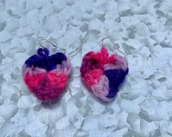 Heart crochet earrings