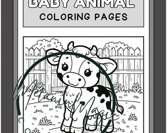 Kids Baby Animals Coloring Book, Adorable Animals Toddler Coloring Pages