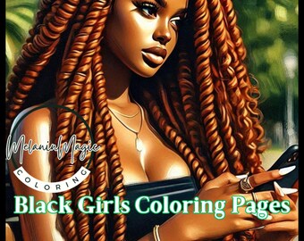 Black Girls Kleurplaten, Black Girls Melanine Coloring, Black Women & Girls Coloring Book