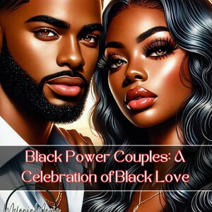 Parejas de Poder Negro: Un libro para colorear para parejas - Libro para colorear de parejas negras enamoradas, Páginas para colorear de amor negro, Parejas negras enamoradas imagen 1