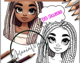 Brown Beauties Coloring, All-Ages Coloring Book, Black Art for Coloring, African American Coloring Pages