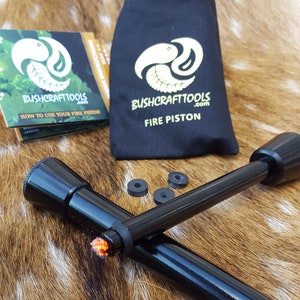 Fire Piston Survival Tool - Bushcraft Camping - Create Fire By Compressing Air