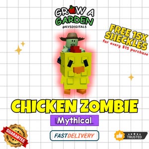 Roblox Grow A Garden - Chicken Zombie 1 Piece | Mythical Pet | Fast Delivery