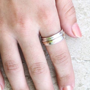 Narrow Hammered Spinner Ring, Meditation, Statement