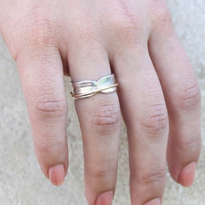 Narrow Bodhi Leaf Spinner Ring, sterling silver, meditation , fidget, spinning, narrow band