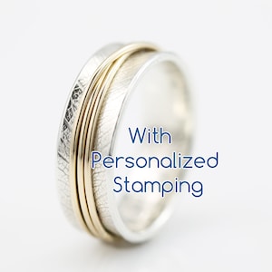 PERSONALIZED Narrow Tsutsumu Spinner Ring,  meditation ring, fidget ring, spinning ring, narrow band