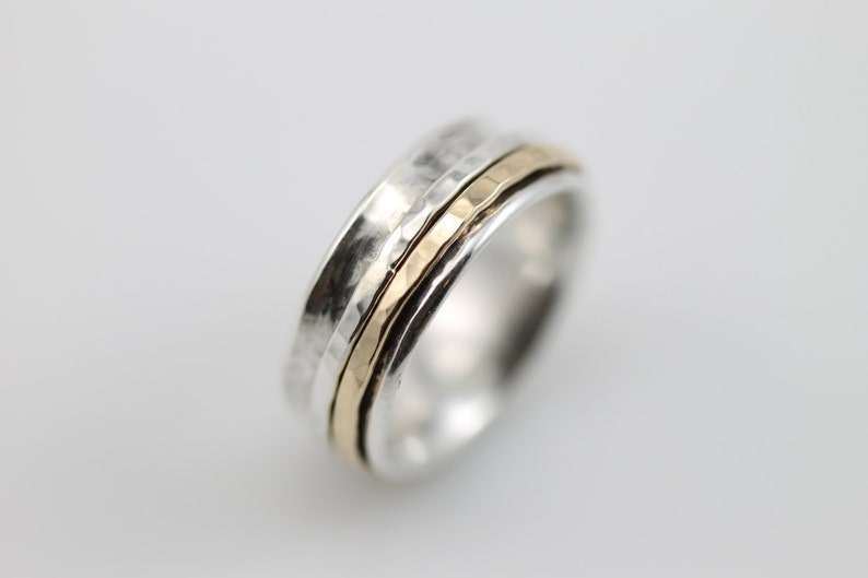 Narrow Hammered Spinner Ring, Spinner Ring, Meditation Ring, Women's Spinner Ring, Statement Ring image 1