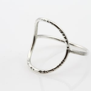 Skinny Circle Ring, circle ring, silver circle ring, minimalist ring, simple cocktail ring, geometric ring, open circle ring, silver ring image 1