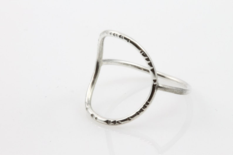 Skinny Circle Ring, circle ring, silver circle ring, minimalist ring, simple cocktail ring, geometric ring, open circle ring, silver ring image 1