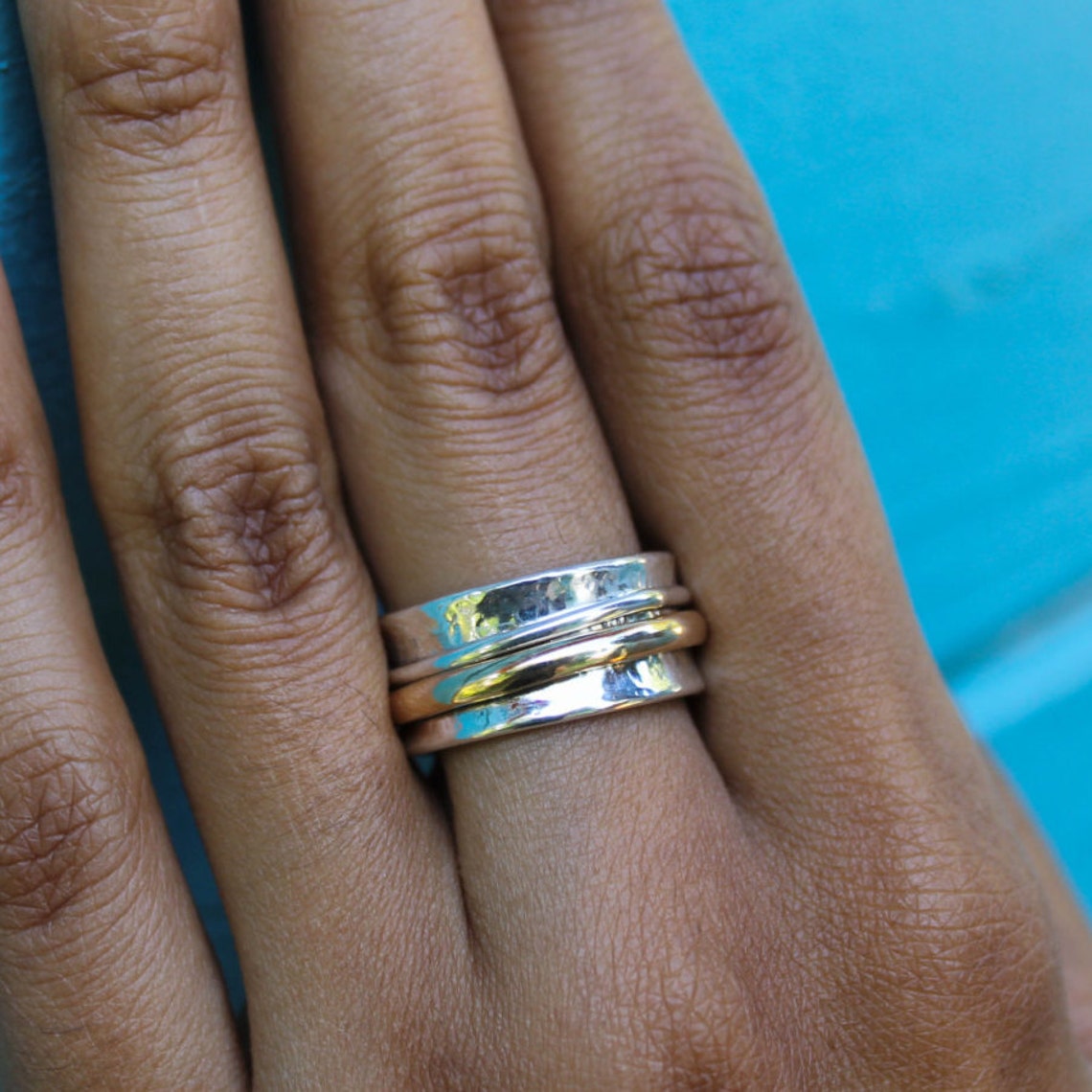 Kokoro Spinner Ring Meditation Ring Recycled Silver Spinner Etsy
