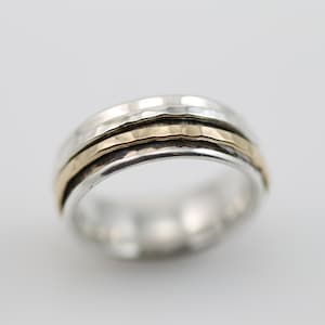 Narrow Hammered Spinner Ring, Spinner Ring, Meditation Ring, Women's Spinner Ring, Statement Ring image 4