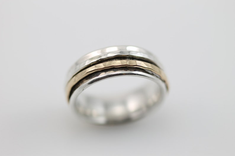 Narrow Hammered Spinner Ring, Spinner Ring, Meditation Ring, Women's Spinner Ring, Statement Ring image 4