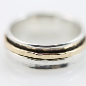 Narrow Hammered Spinner Ring, Spinner Ring, Meditation Ring, Women's Spinner Ring, Statement Ring image 3