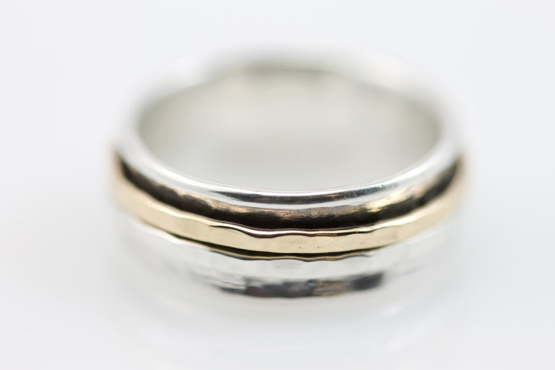 Narrow Hammered Spinner Ring, Spinner Ring, Meditation Ring, Women's Spinner Ring, Statement Ring image 3