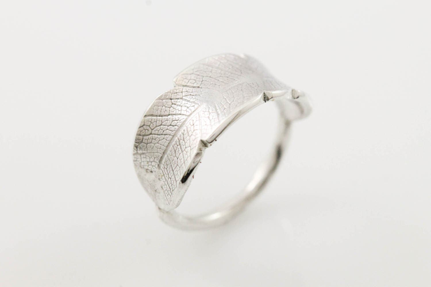 Bodhi Leaf Band Leaf Ring Silver Ring | Etsy