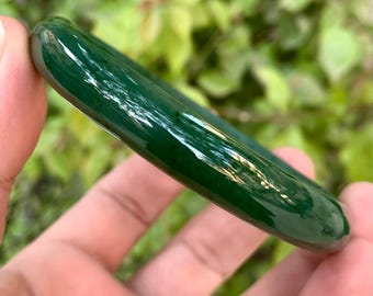 59 mm バイカラー グリーンネフライト Cui Qing 翠青 バングル 中国