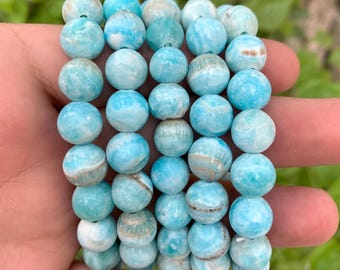 Best Quality Aragonite Calcite Beads Bracelets, Aragonite Bracelets, Blue Aragonite Bracelets, Blue Calcite Bracelets, Calcite Bracelets