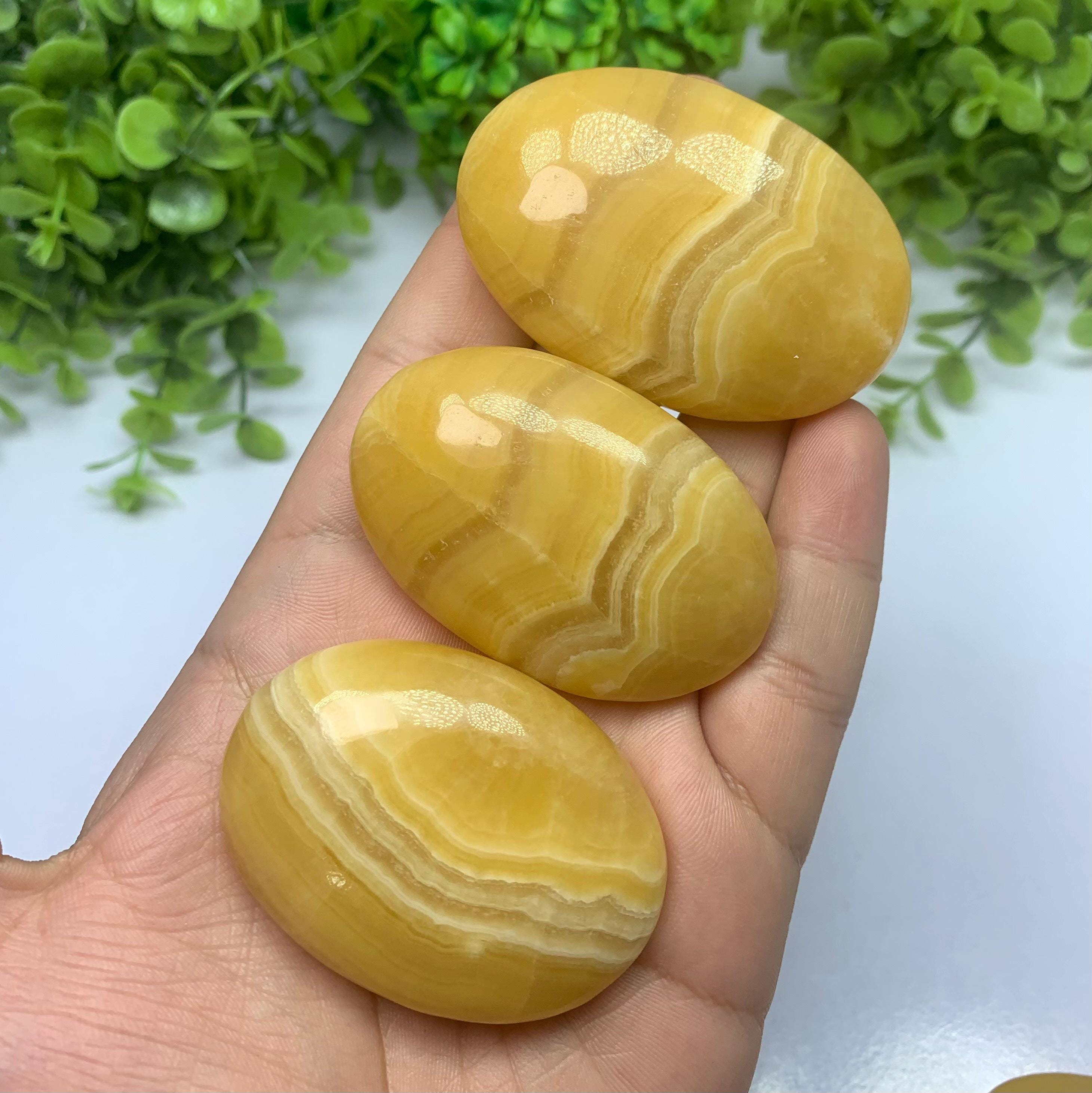 美しい最高品質のオレンジ方解石パームストーン、オレンジ方解石パーム