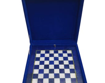 Tablero de ajedrez de lapislázuli de la mejor calidad con piezas, tablero de ajedrez de lapislázuli, tablero de ajedrez de lapislázuli azul, lapislázuli, tablero de ajedrez de lapislázuli azul, ajedrez