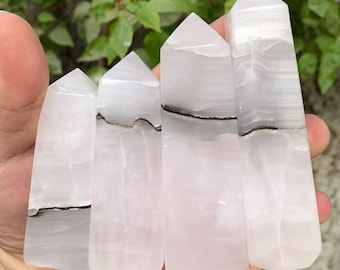 Beautiful UV-Reactive Pink Calcite Tower, Pink Calcite Obelisk, Calcite Tower, Pink Calcite Obelisk, Pink Calcite Tower, Pink Calcite Stone