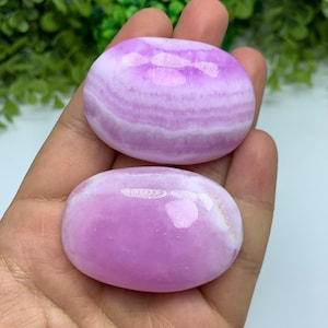 Two Pieces Top Quality Pink Aragonite Palm Stone, Pink Aragonite Stone, Aragonite Palm Stone, Pink Aragonite, Pink Aragonite Stone, Calcite