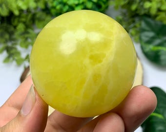 280g Beautiful Lemon Calcite, Lemon Calcite Sphere, Lemon Calcite Ball, Lemon Calcite, Calcite Sphere, Calcite Ball, Yellow Lemon Calcite