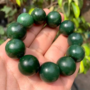 138g Best Quality Green Nephrite Jade Bracelet, Nephrite Beads Bracelet, Green Nephrite Jade Bracelet, Nephrite Jade, Jade Bracelet, Jade